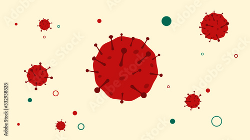 Microscopic Illustration of Coronavirus Covid-19. Dangerous virus disease very contagious. Coronavirus bacteria from Wuhan, China.