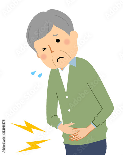 シニア男性　腹痛
