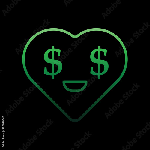 cool emoji greed nolan icon. Simple thin line, outline vector of heart emotions icons for ui and ux, website or mobile application