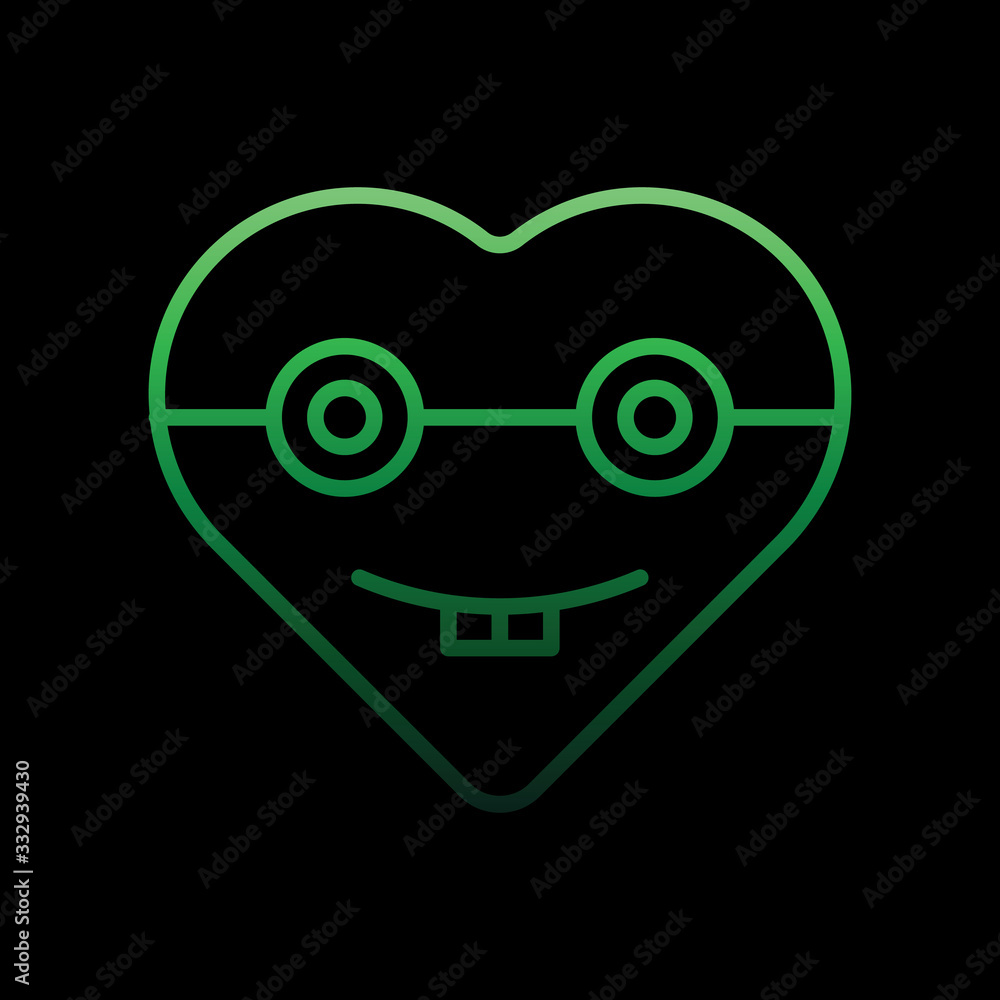 emoji geek nolan icon. Simple thin line, outline vector of heart emotions icons for ui and ux, website or mobile application