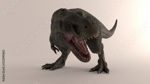 3D rendering of Dinosaur   isolated on white background.