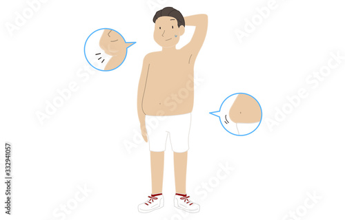 メタボリックシンドロームの男性のイラスト