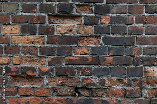 The old charred brick wall - texture background