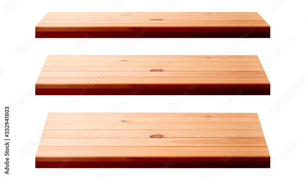 Wooden shelves isolated on white Wooden shelves isolated on white