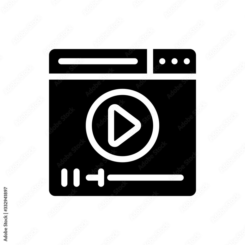 Media Player Vector Colour With Glyph Icon Illustration Media Player Vector Colour With Glyph Icon Illustration