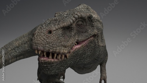 3D rendering of Dinosaur   isolated on white background.