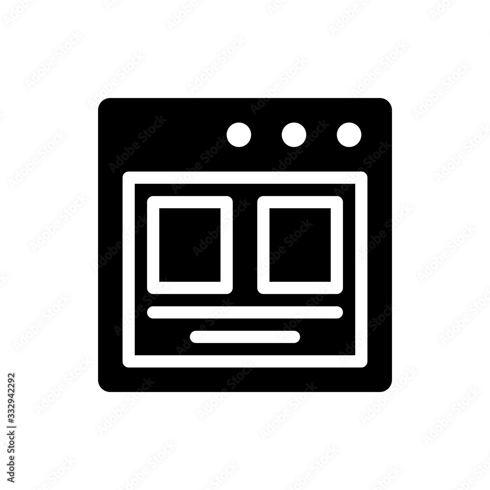 Webpage Template Vector Colour With Glyph Icon Illustration Webpage Template Vector Colour With Glyph Icon Illustration