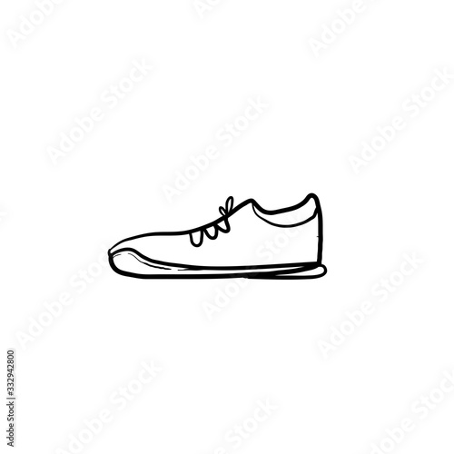 hand drawn doodle shoes illustration with cartoon style vector isolated