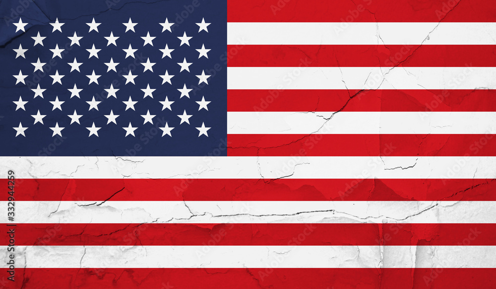 Naklejka premium USA Flag with a Grungy Texture. 