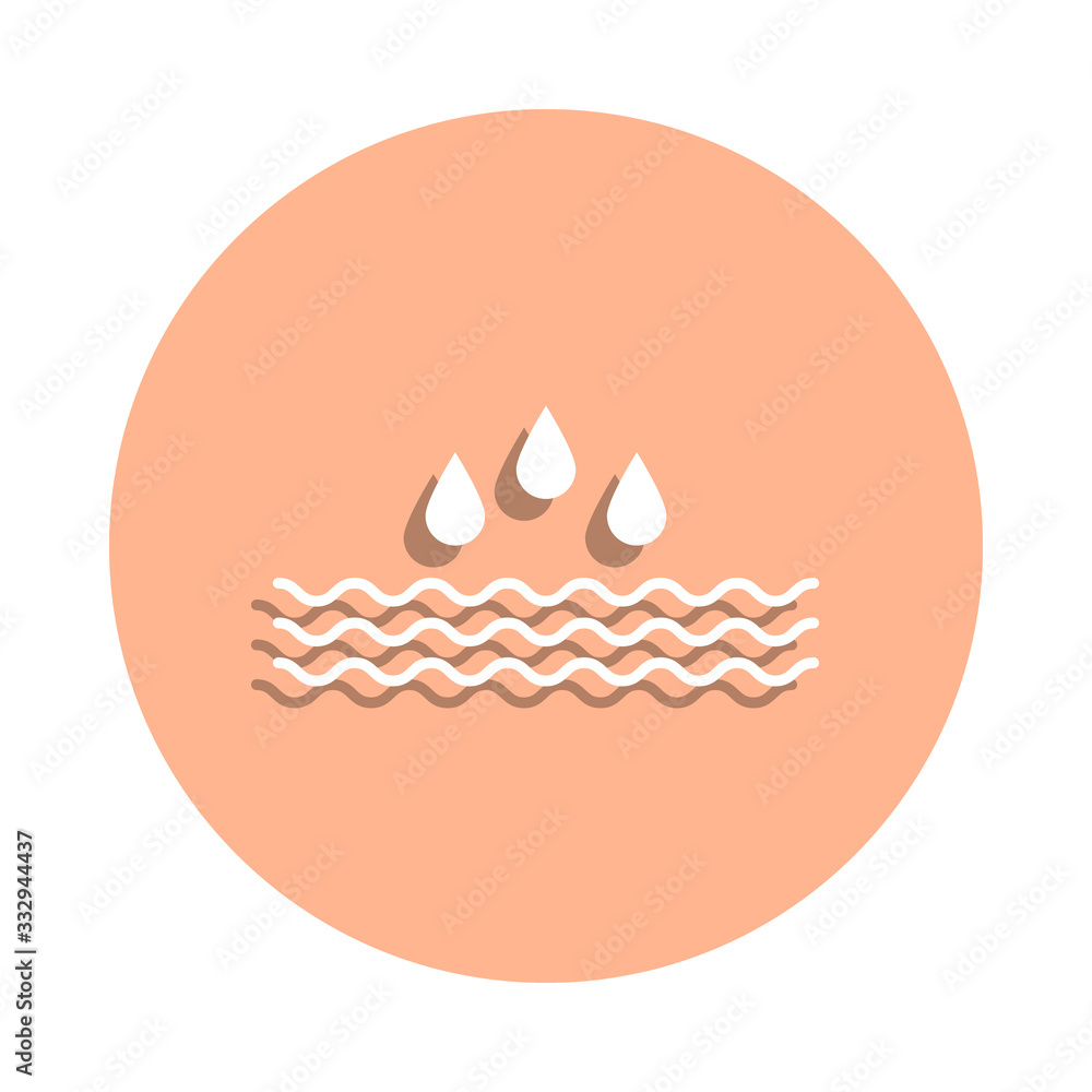 Water, drops badge icon. Simple glyph, flat vector of ecology icons for ui and ux, website or mobile application Water, drops badge icon. Simple glyph, flat vector of ecology icons for ui and ux, website or mobile application
