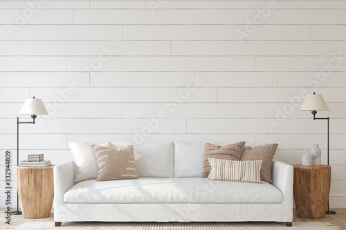 Modern living-room interior. 3d render. photo