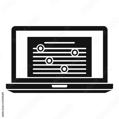 Online laptop editor icon. Simple illustration of online laptop editor vector icon for web design isolated on white background