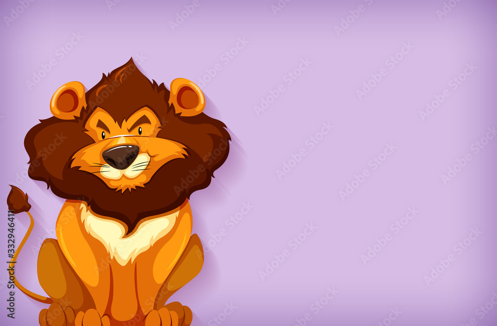 Background template design with plain color and lion Background template design with plain color and lion