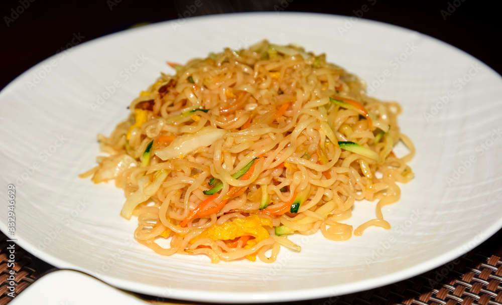 Asian Soy Spaghetti in the Plate