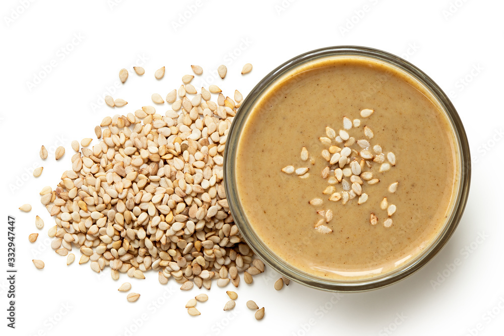 Tahini in a bowl. Tahini in a bowl.