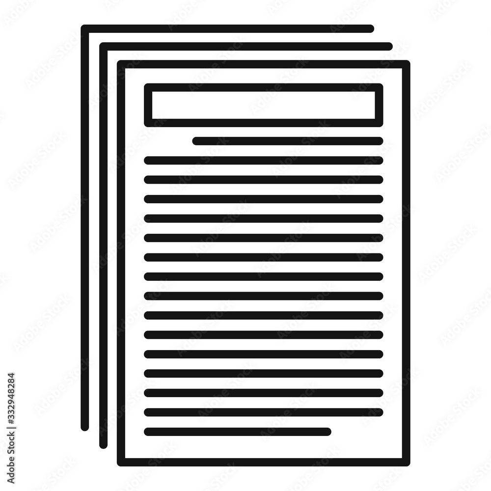 Work paper education icon. Outline work paper education vector icon for web design isolated on white background Work paper education icon. Outline work paper education vector icon for web design isolated on white background