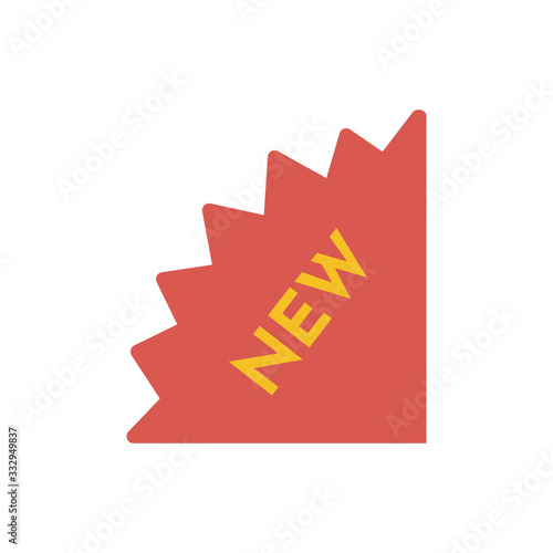 New sale tag and label. Red label new vector. Special shopping offer badge, product sticker.