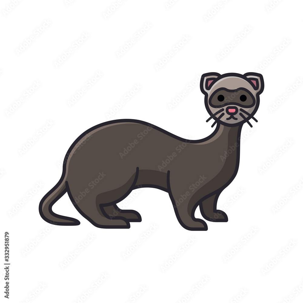 Ferret cartoon isolated vector illustration Ferret cartoon isolated vector illustration