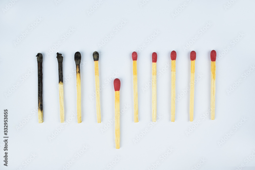 Some matches are arranged in a row showing the importance of step back Some matches are arranged in a row showing the importance of step back
