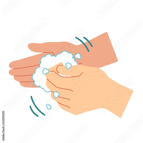 正しい手洗いの手順 ４.指先と爪の間は掌にこすりつけて洗う