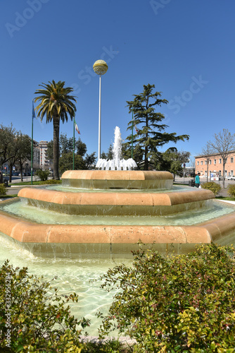 Fountain in the City of Foggia by Morning, Puglia, Italy photo