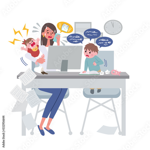 リモートワークに悩む女性 在宅勤務 テレワーク イラスト Stock ベクター Adobe Stock リモートワークに悩む女性 在宅勤務 テレワーク イラスト Stock ベクター Adobe Stock