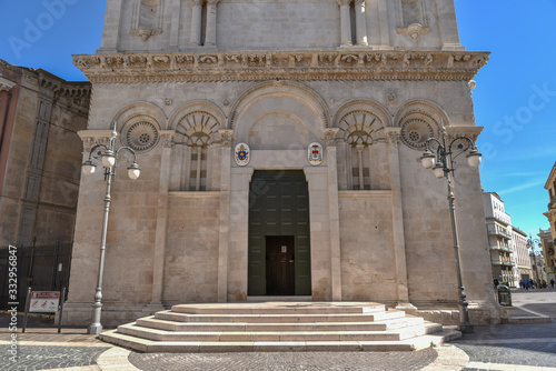 Obraz na plátně Foggia Cathedral by Morning With Clear Blue Sky
