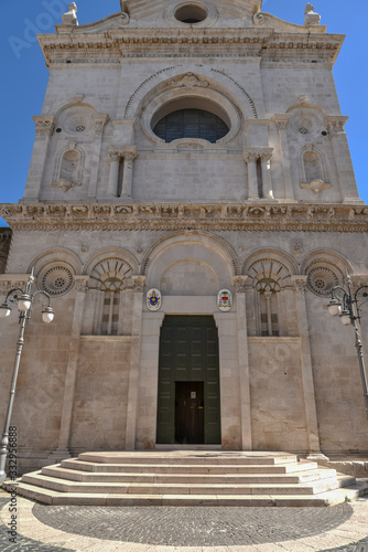 Obraz na plátne Foggia Cathedral by Morning With Clear Blue Sky