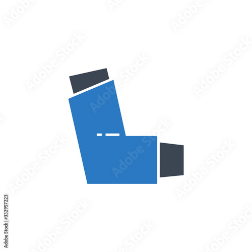 Inhaler related vector glyph icon.