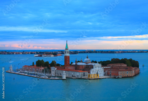Aerial view at San Giorgio Maggiore island, Venice, Italy © Irina Anashkevich