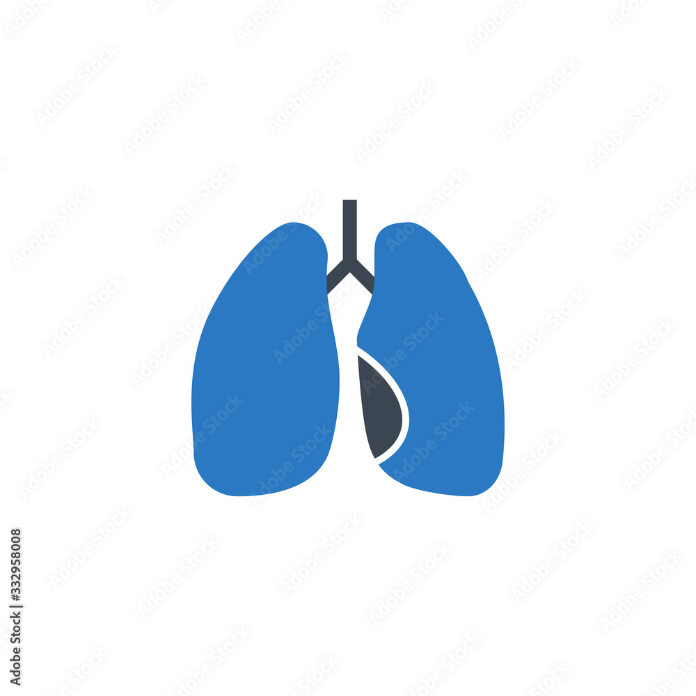 Lungs related vector glyph icon. Lungs related vector glyph icon.