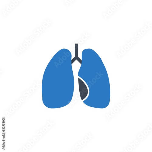 Lungs related vector glyph icon.
