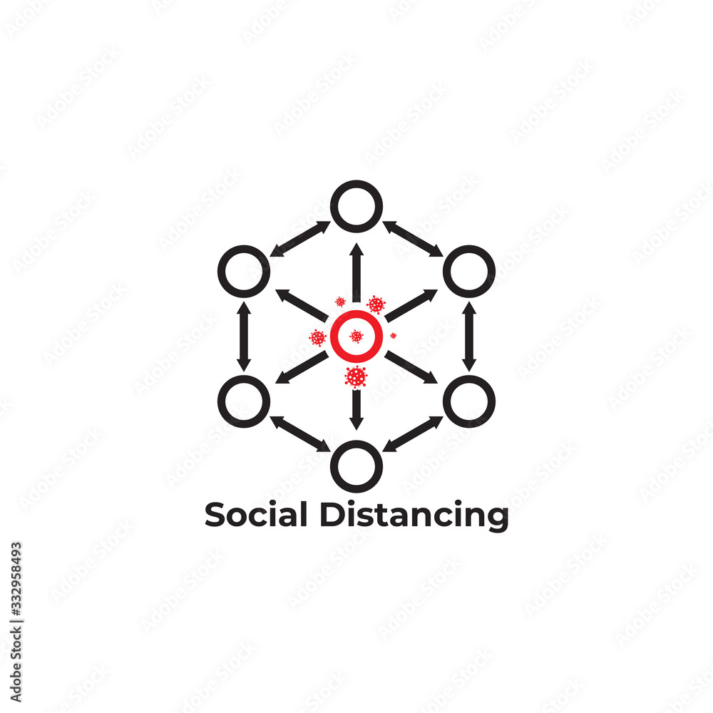 social distancing avoid corona virus spread abstract design symbol vector social distancing avoid corona virus spread abstract design symbol vector