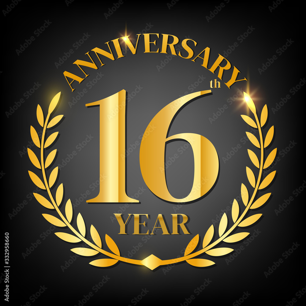 Fototapeta premium 16h golden anniversary logo,