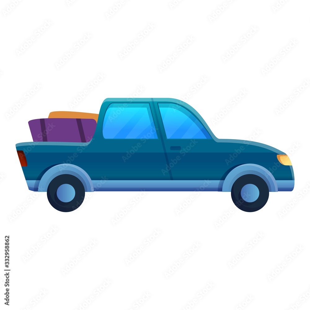 Pickup trip icon. Cartoon of pickup trip vector icon for web design isolated on white background