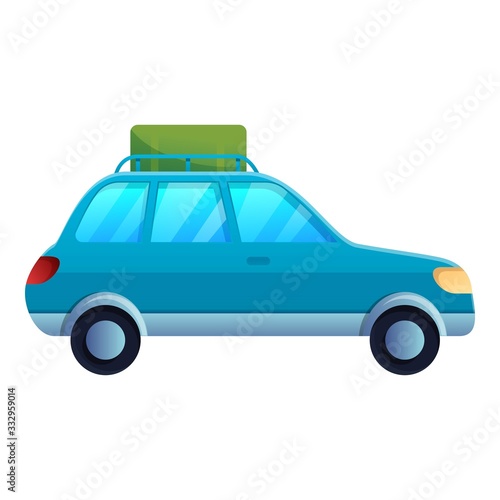 Fototapeta Naklejka Na Ścianę i Meble -  Summer car trip icon. Cartoon of summer car trip vector icon for web design isolated on white background