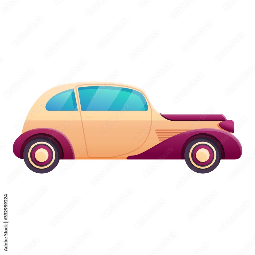 Retro car icon. Cartoon of retro car vector icon for web design isolated on white background