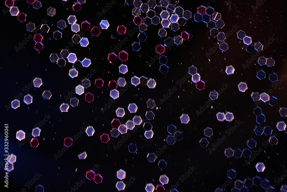 Confetti with macro lens photographed as a close-up in the studio Confetti with macro lens photographed as a close-up in the studio
