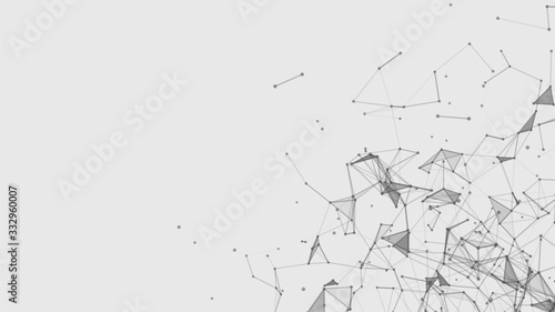 Abstract vector technology background. Network connection structure on white background.