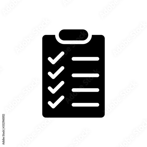 Checklist Vector Colour With Glyph Icon Illustration