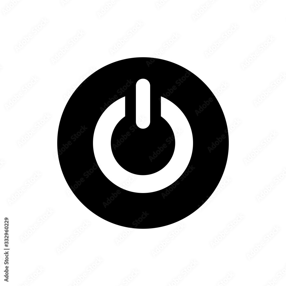 Power Button Vector Colour With Glyph Icon Illustration Power Button Vector Colour With Glyph Icon Illustration