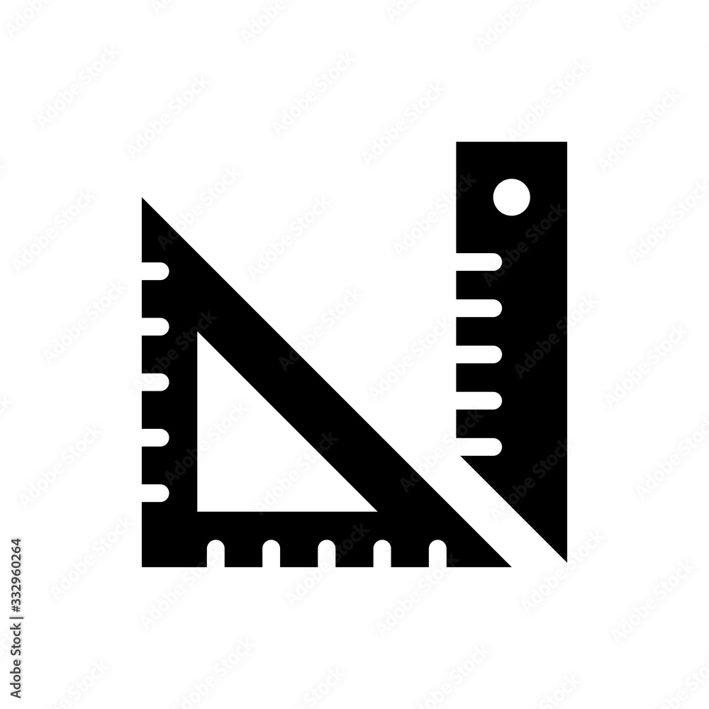 Set Square Vector Colour With Glyph Icon Illustration