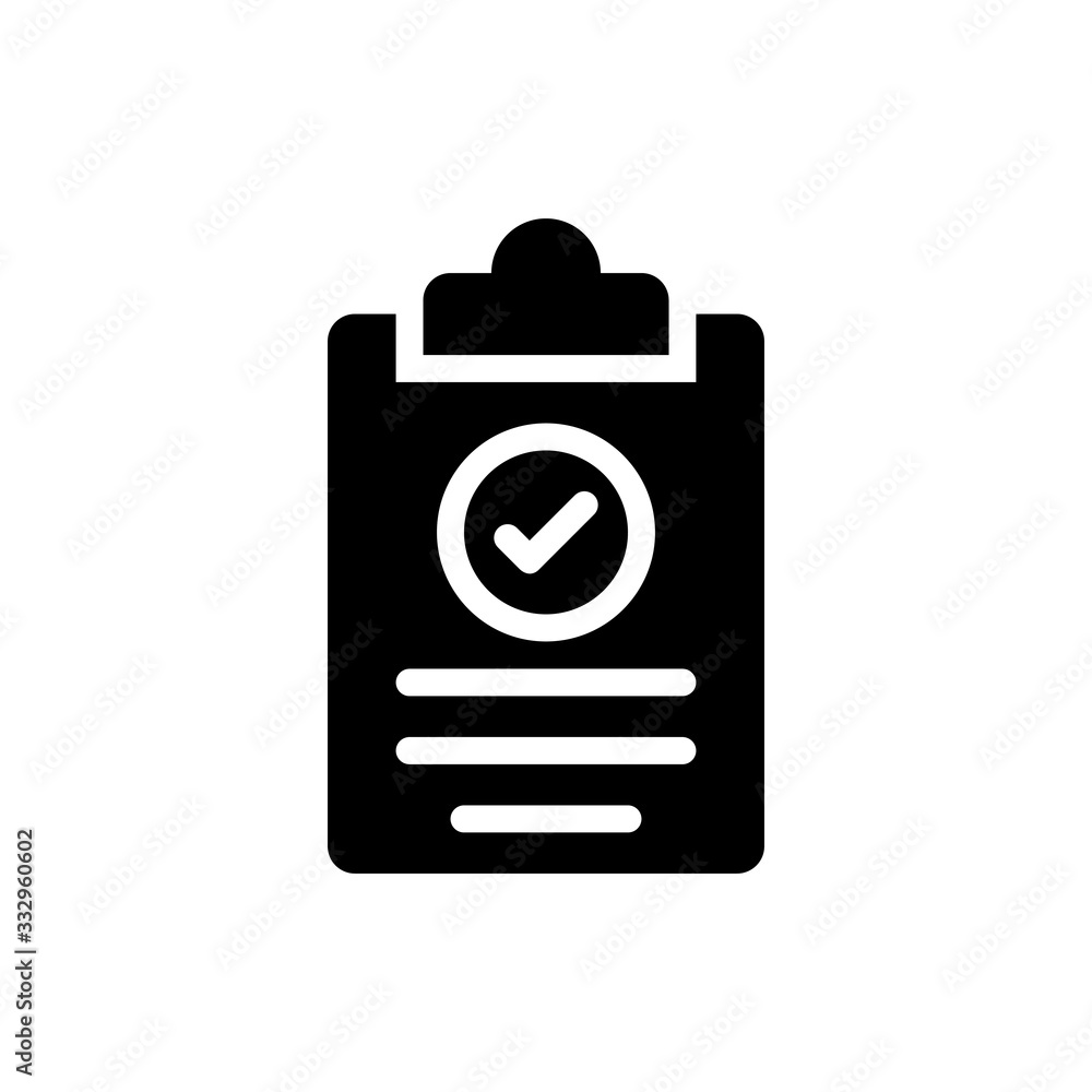 Checklist Vector Colour With Glyph Icon Illustration Checklist Vector Colour With Glyph Icon Illustration