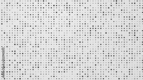 Dot white black pattern gradient texture background. Abstract technology big data digital concept. 3d rendering.