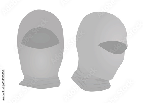 Grey ninja mask. vector illustration