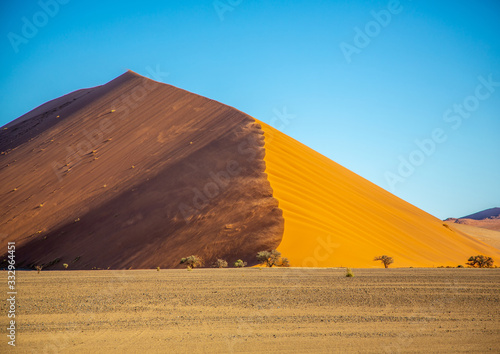 Dunes at the Sossusvlei in the namib desert in Namibia