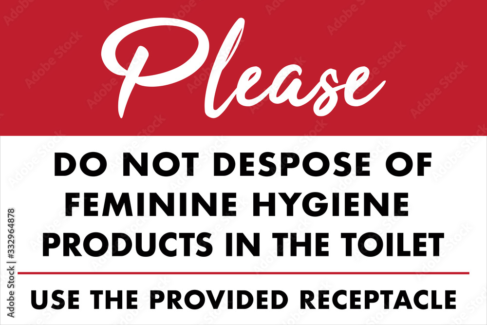 Feminine Hygiene Product Sign Vector Signage for Public Restrooms