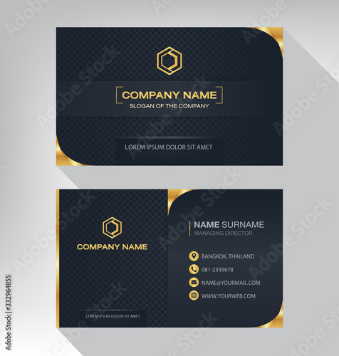 Luxury and modern. vector business card template. design black and gold color
