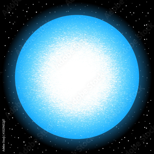 neutron star illustration on a starry background