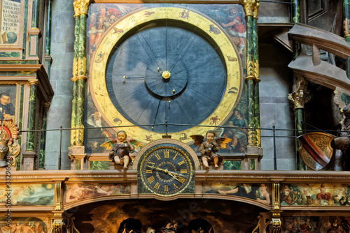 the Orrery of The astronomical clock inside the Cathedral of Our Lady of Strasbourg Alsace, France